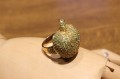 Silver ring apple tsavorite size 15