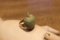 Silver ring apple tsavorite size 15