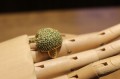 Silver ring apple tsavorite size 15
