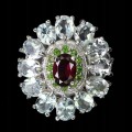 Ring natürlicher Tansanit Granat Größe 15