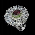 Ring natürlicher Tansanit Granat Größe 15
