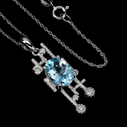 Sky Blue Topas Silberkette 925 natur 2