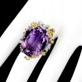 Ring Amethyst 27,34 ct Saphire Silber Größe 16