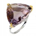 Silberring natürlicher Ametrin Größe 16 24,5 ct