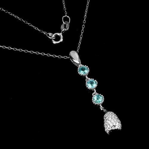 925 Silber Halskette mit natürlichen Apatiten schöne 3