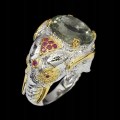 Ring Amethyst Rubine Größe 16 Elefant Silber 925