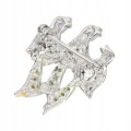 Brosche Silber Granat 925 natürlicher Tansanit Vogel