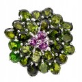 Ring natürliche Rhodolithe Größe 16,5 Diopside