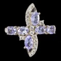 Ring Größe 14 natürliche Tansanite aus 925er Silber 4