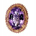 Ring Amethyst 34,86 ct Granat Silber Größe 20,5