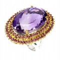 Ring Amethyst 34,86 ct Granat Silber Größe 20,5