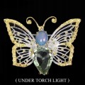 Schmetterling Brosche aus Silber Amethyst 9,56 ct Opal Saphire
