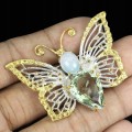 Schmetterling Brosche aus Silber Amethyst 9,56 ct Opal Saphire