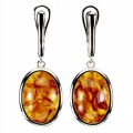 Silberohrringe Natur Bernstein 925 3