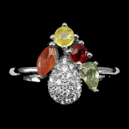 Ring natürliche Saphire Songea Zirkonia Größe 14 2