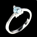 Ring 925 Silber Sky Blue Topas Größe 11 Herz