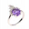 Ring natürlicher Amethyst Silber Größe 14 3