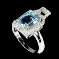 Ring 925 Silber Sky Blue Topas Größe 14 3