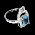 Ring 925 Silber Sky Blue Topas Größe 14 3