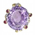 Natürlicher Amethyst Silberring 40,86 ct Größe 17,5