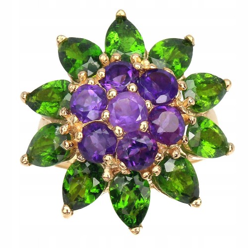 Silberring 925 Diopside Amethyste Größe 16 2