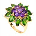 Silberring 925 Diopside Amethyste Größe 16 2
