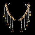 Silver earrings 925 natural beautiful tourmalines