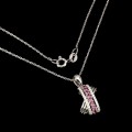 Rhodolit Halskette mit Zirkonia Silber Granate 925 3