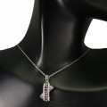 Rhodolit Halskette mit Zirkonia Silber Granate 925 3