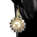 Tanzanite 925 silver natural pearl earrings 9