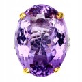 Natürlicher Amethyst 32.07 ct Silberring Größe 18,5