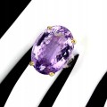 Natürlicher Amethyst 32.07 ct Silberring Größe 18,5