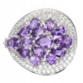 Ring natürliche Amethyste Silber 925 Größe 16,5