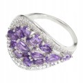 Ring natürliche Amethyste Silber 925 Größe 16,5