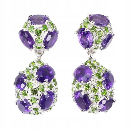 Diopsid Silber Amethyst Ohrringe 925 natur 4
