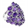 Ring natürliche Amethyste Silber 925 Größe 16 2