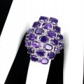 Ring natürliche Amethyste Silber 925 Größe 16 2