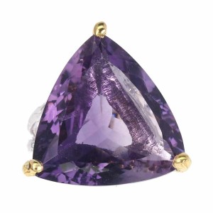 Ring Silber natürlicher Amethyst 17,72 ct Größe 19