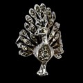 Natural ring, 925 silver, marcasite size 17 peacock