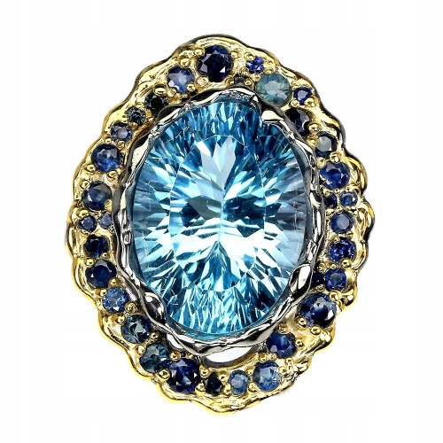 Silberring Swiss Blue Topaz 14,18 ct Größe 16