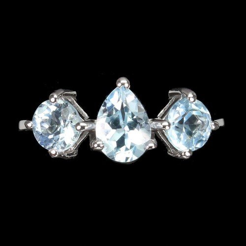 Ring 925 Silber Sky Blue Topas Größe 14,5