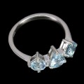 Ring 925 Silber Sky Blue Topas Größe 14,5