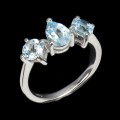 Ring 925 Silber Sky Blue Topas Größe 14,5