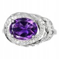 Ring natürlicher Amethyst Silber 925 Größe 16 4