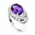 Ring natürlicher Amethyst Silber 925 Größe 16 4