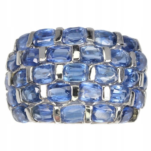 Silver ring, 925, natural size 15.5 kianite