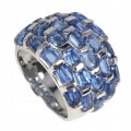 Silver ring, 925, natural size 15.5 kianite