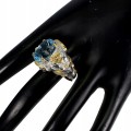 Sky Blue Topas Ring Größe 15,5 Elefant Silber 925