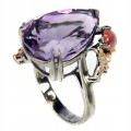 Ring Amethyst 15,65 ct Saphire Silber Größe 15
