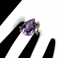 Ring Amethyst 15,65 ct Saphire Silber Größe 15